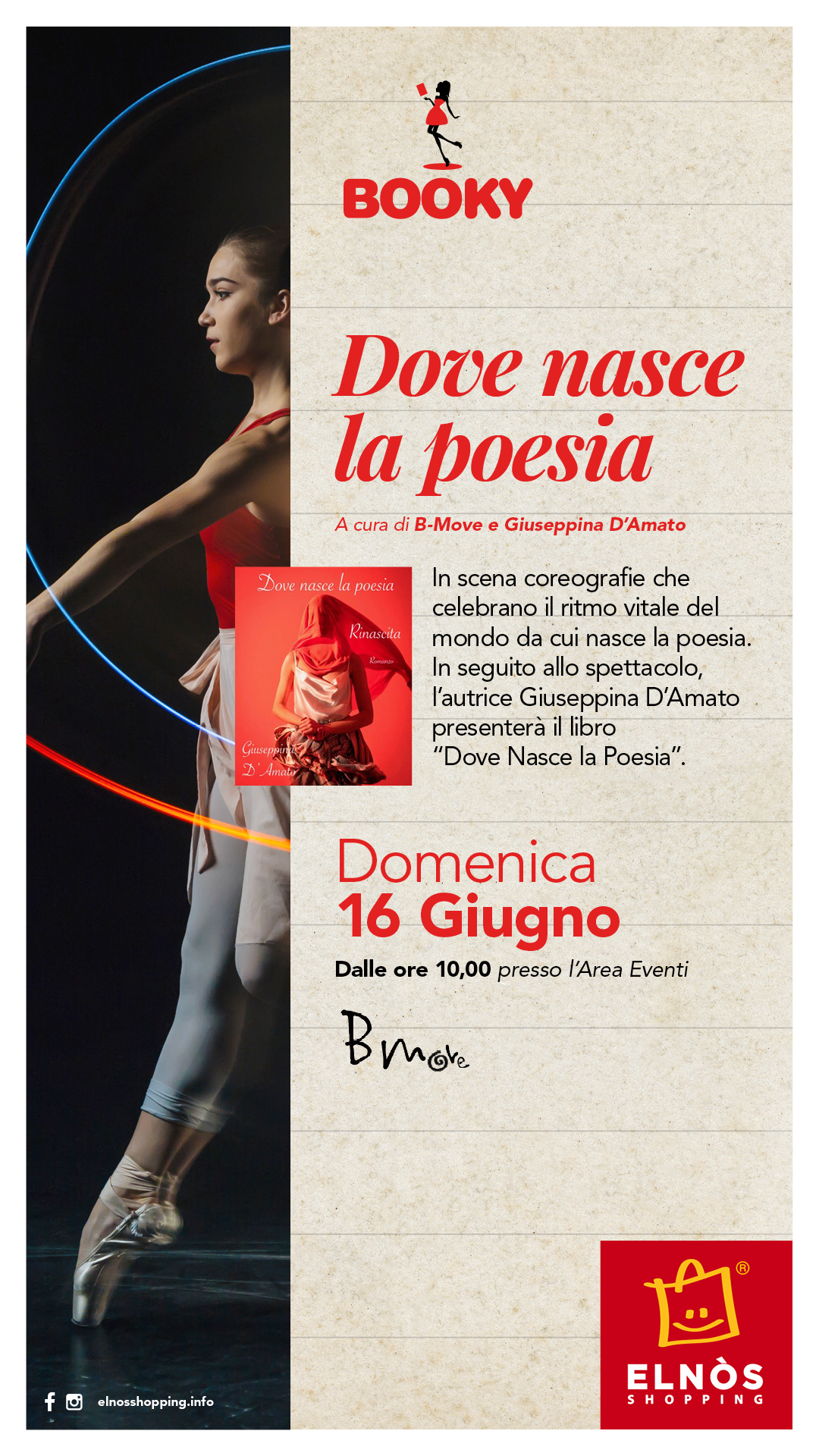Dove nasce la poesia, romanzo di  Giuseppina D'Amato, presentazione con la scuola di danza B-Move.